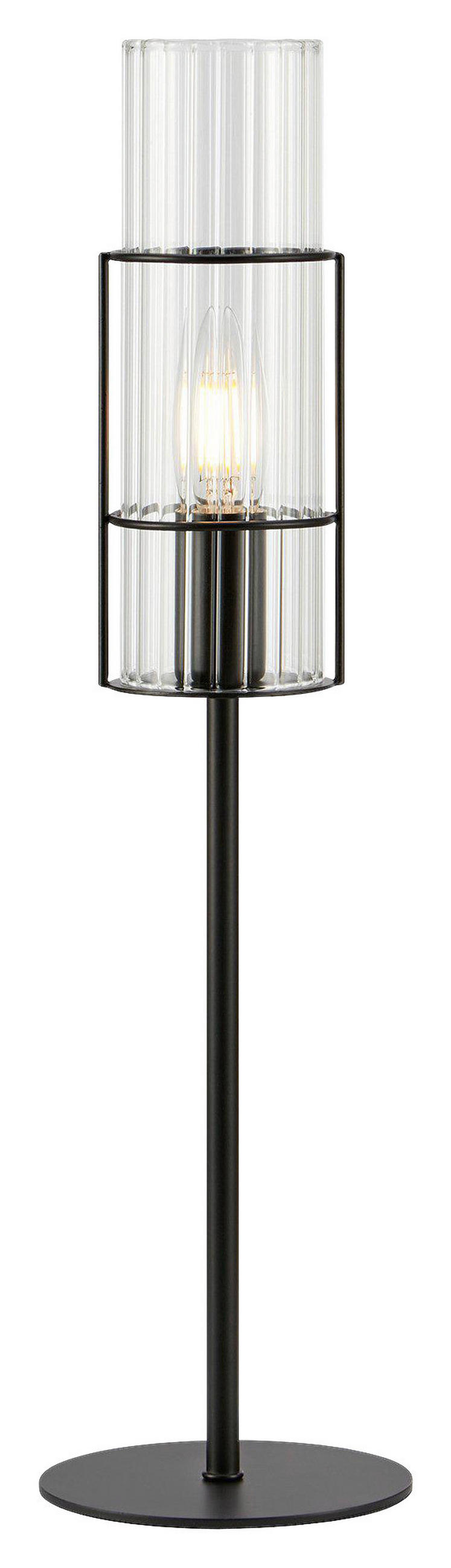 TISCHLEUCHTE TUBO 13/50 cm   - Transparent/Schwarz, Basics, Glas/Metall (13/50cm) - Markslöjd