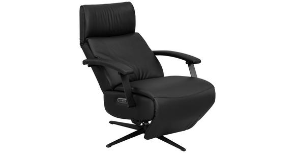 RELAXSESSEL Lederlook Kopfteilverstellung, Sitztiefenverstellung, Fußteilverstellung, Rücken echt - Schwarz, Design, Textil/Metall (74/115/84cm) - Xora
