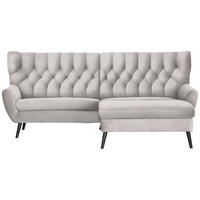 ECKSOFA Beige Flachgewebe  - Beige/Schwarz, Design, Holz/Textil (237/165cm) - Stylife