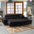 ECKSOFA in Velours Graphitfarben  - Schwarz/Graphitfarben, Design, Textil/Metall (267/181cm) - Carryhome