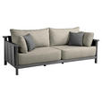 2-SITZER-SOFA Flachgewebe Anthrazit, Taupe  - Taupe/Anthrazit, ROMANTIK / LANDHAUS, Holz/Textil (219/83/98cm) - Dieter Knoll
