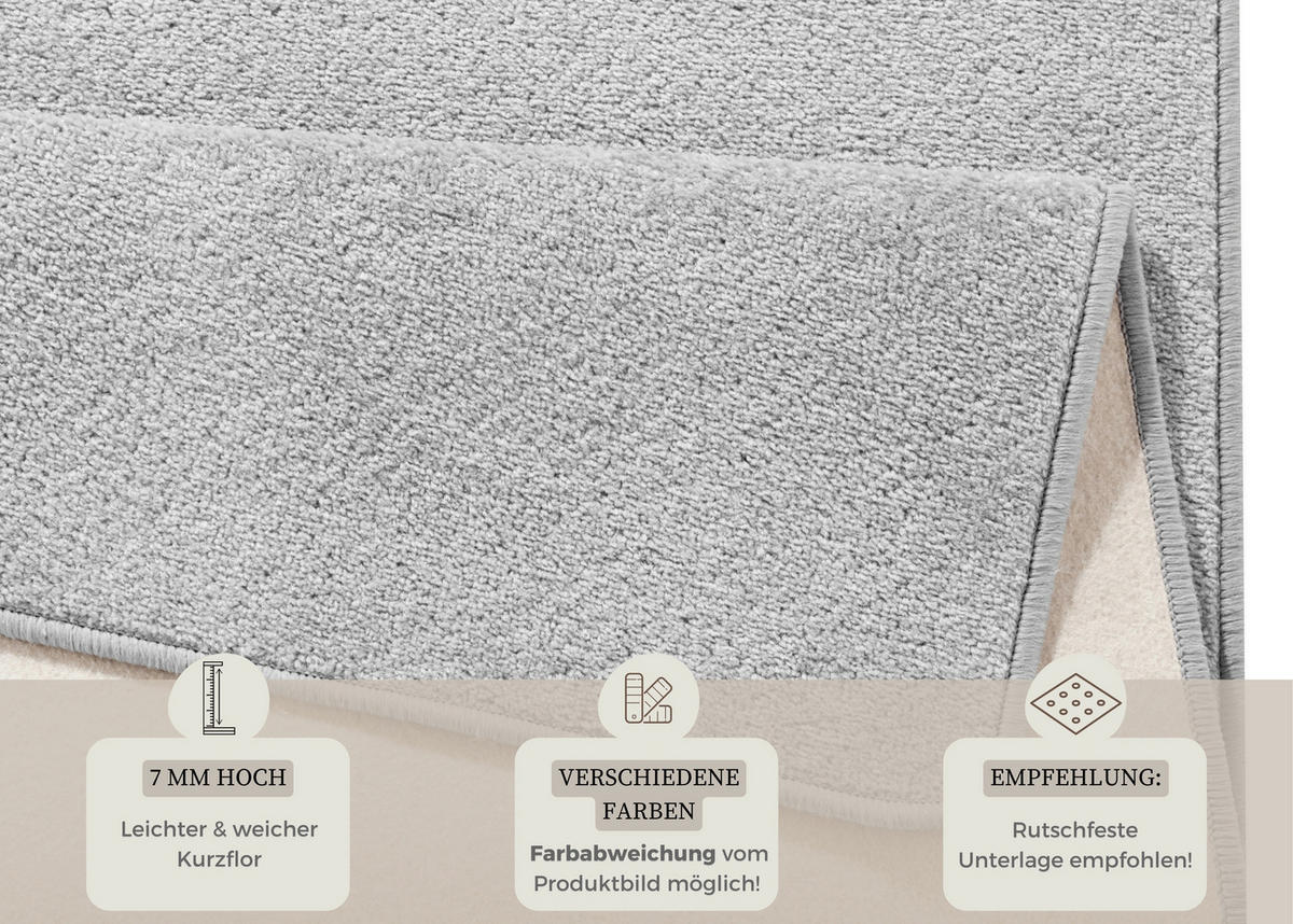 FLACHWEBETEPPICH 133/195 cm Fancy Hellgrau  - Hellgrau, Basics, Kunststoff (133/195cm)