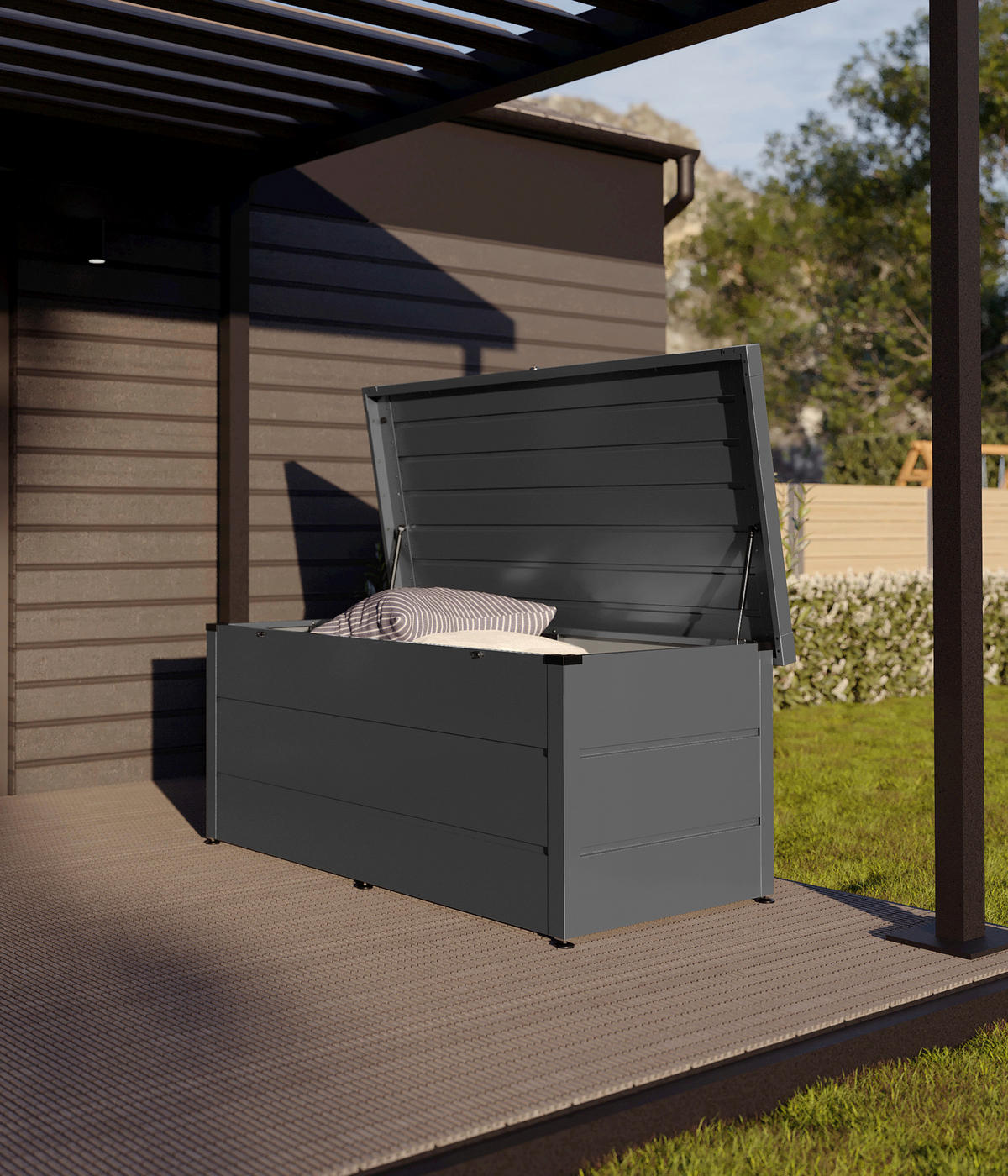 KISSENBOX 166/72,5/87,5 cm  - Anthrazit, Basics, Metall (166/72,5/87,5cm)