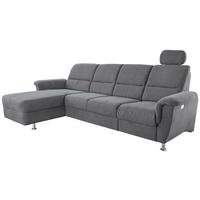 ECKSOFA Anthrazit Mikrofaser  - Chromfarben/Anthrazit, KONVENTIONELL, Textil/Metall (165/292cm) - Livetastic