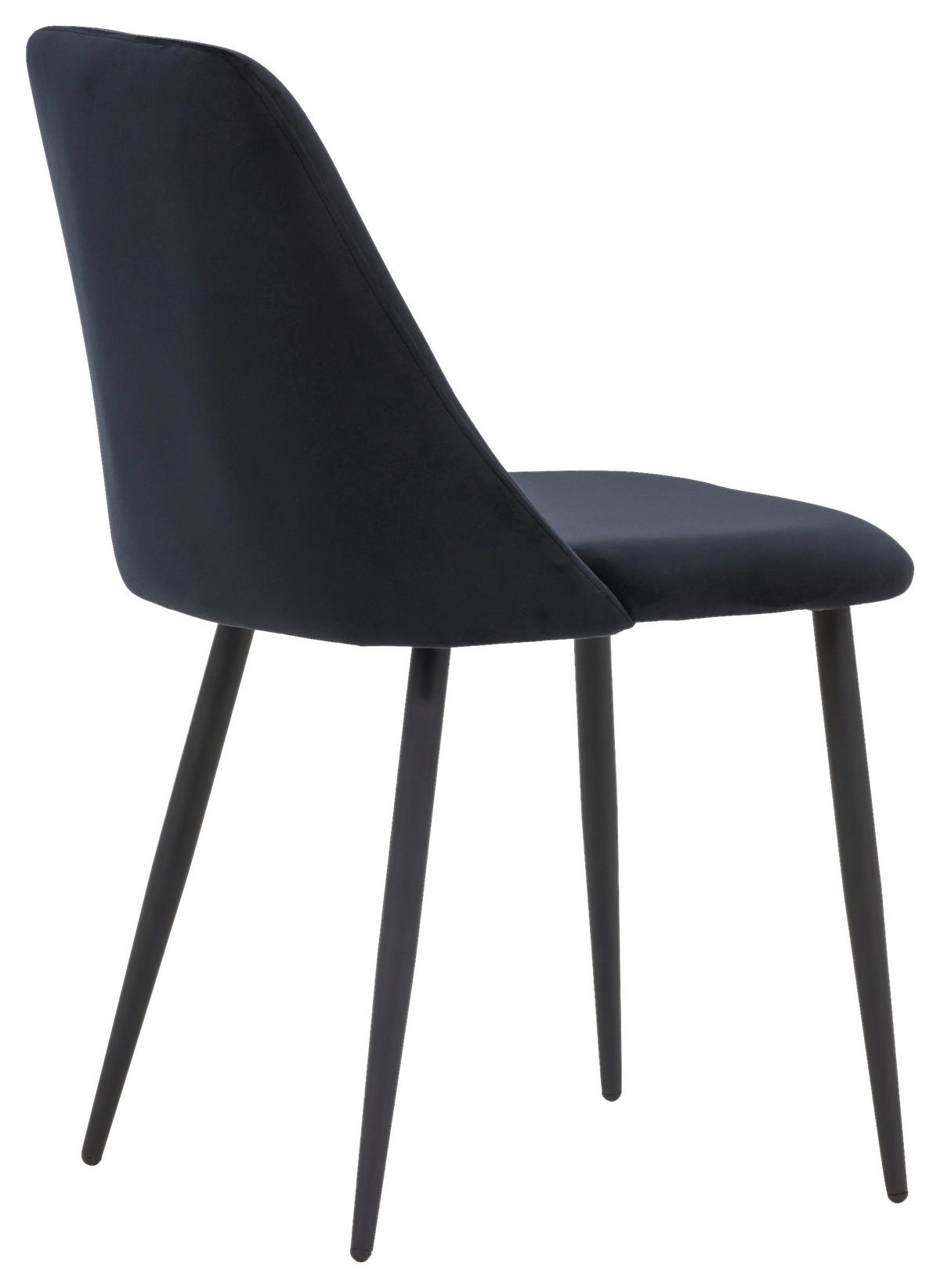 STUHL-SET 2 Stück  in Stahl Samt  - Schwarz, Design, Textil/Metall (49/87/56cm) - Livetastic