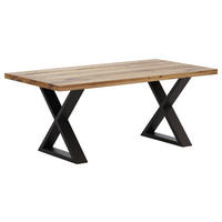 ESSTISCH in Holz, Metall 180/100/76 cm   - Wildeiche/Anthrazit, Design, Holz/Metall (180/100/76cm) - Waldwelt