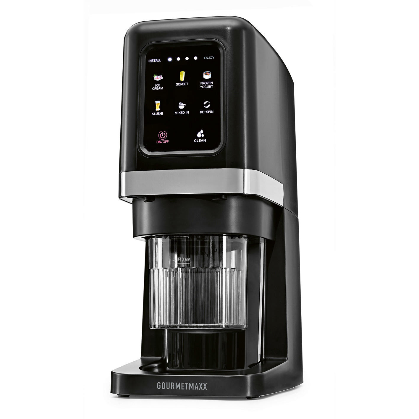 EISMASCHINE GOURMETmaxx  - Schwarz, Basics, Kunststoff/Metall (23/11,6/30cm) - GOURMETMAXX