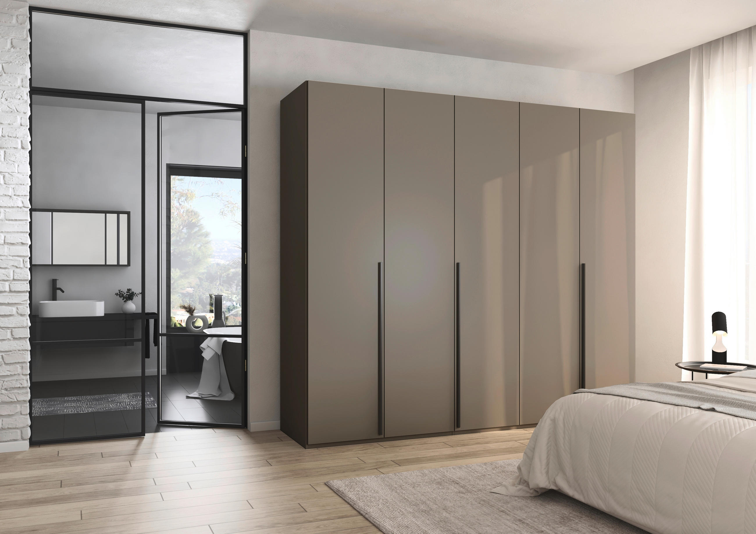 DREHTÜRENSCHRANK 251/223/60 cm 5-türig Fango  - Fango/Graphitfarben, Design, Holzwerkstoff/Metall (251/223/60cm) - home24