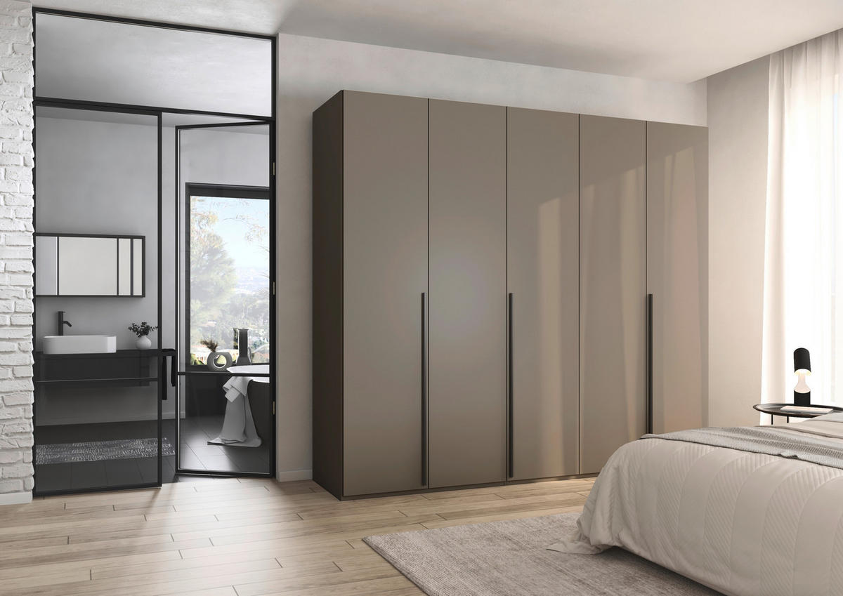 DREHTÜRENSCHRANK 251/223/60 cm 5-türig Fango  - Fango/Graphitfarben, Design, Holzwerkstoff/Metall (251/223/60cm) - home24
