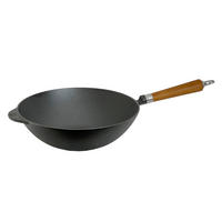 BRATPFANNE  - Schwarz/Braun, Basics, Holz/Metall (59/32/13.5cm)