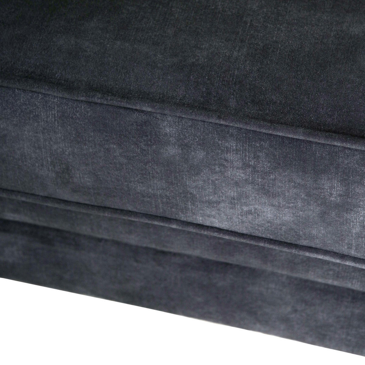 CHESTERFIELD-SOFA in Flachgewebe Anthrazit  - Anthrazit/Schwarz, Konventionell, Textil (203/79/93cm) - Livetastic