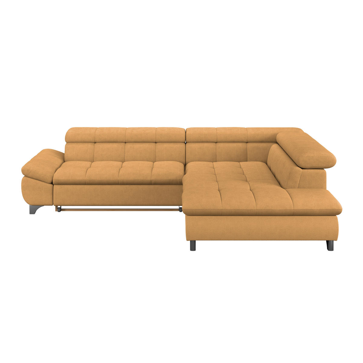ECKSOFA Goldfarben Chenille  - Chromfarben/Goldfarben, KONVENTIONELL, Textil/Metall (312/234cm) - Livetastic