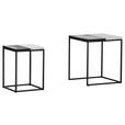 BEISTELLTISCHSET Beachclub Mangoholz massiv quadratisch Schwarz, Weiß  - Schwarz/Weiß, LIFESTYLE, Holz/Metall (71/40/40cm) - Landscape