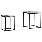 BEISTELLTISCHSET Beachclub Mangoholz massiv quadratisch Schwarz, Weiß  - Schwarz/Weiß, LIFESTYLE, Holz/Metall (71/40/40cm) - Landscape