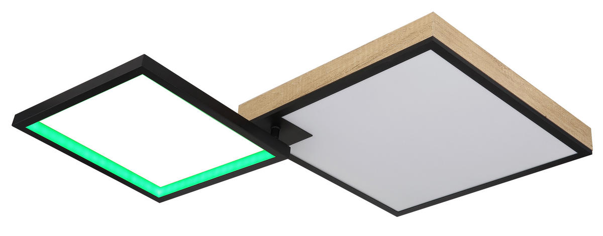 LED-DECKENLEUCHTE 40 W    85,5/55/10 cm  - Dunkelbraun/Opal, Design, Holzwerkstoff/Kunststoff (85,5/55/10cm) - Globo