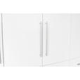 DREHTÜRENSCHRANK  in Weiß, Weiß Hochglanz  - Weiß Hochglanz/Alufarben, KONVENTIONELL, Holzwerkstoff/Metall (244/218,6/59,4cm) - Xora