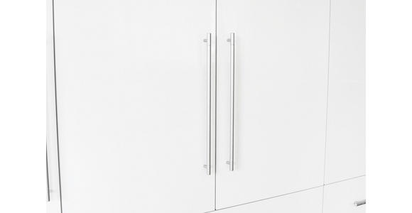 DREHTÜRENSCHRANK in Weiß, Weiß Hochglanz - Weiß Hochglanz/Alufarben, KONVENTIONELL, Holzwerkstoff/Metall (244/218,6/59,4cm) - Xora