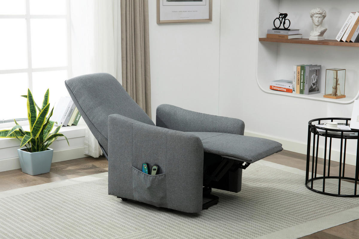TV-FOTEL - fekete/szürke, Konventionell, textil/fém (73.5/103/87cm) - MID.YOU