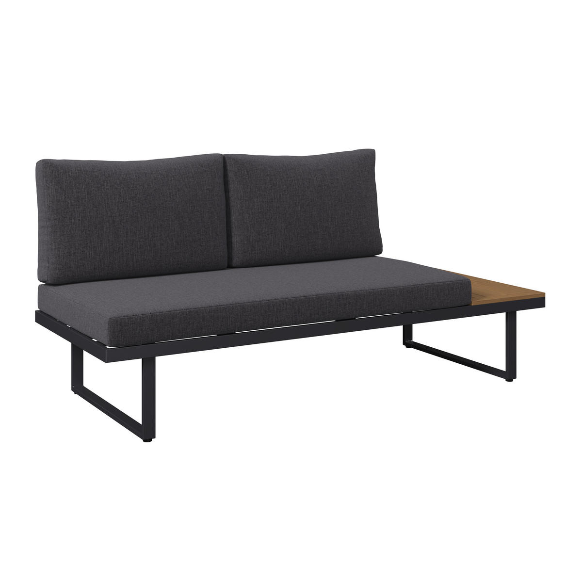 LOUNGEGARNITUR Aluminium, Stahl  - Dunkelgrau/Naturfarben, MODERN, Kunststoff/Textil - Ambia Garden