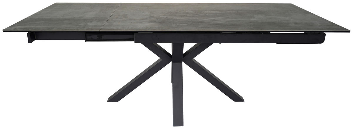 ESSTISCH in Metall, Glas, Keramik 160/90/76 cm  - Schwarz/Grau, MODERN, Glas/Keramik (160/90/76cm) - Livetastic