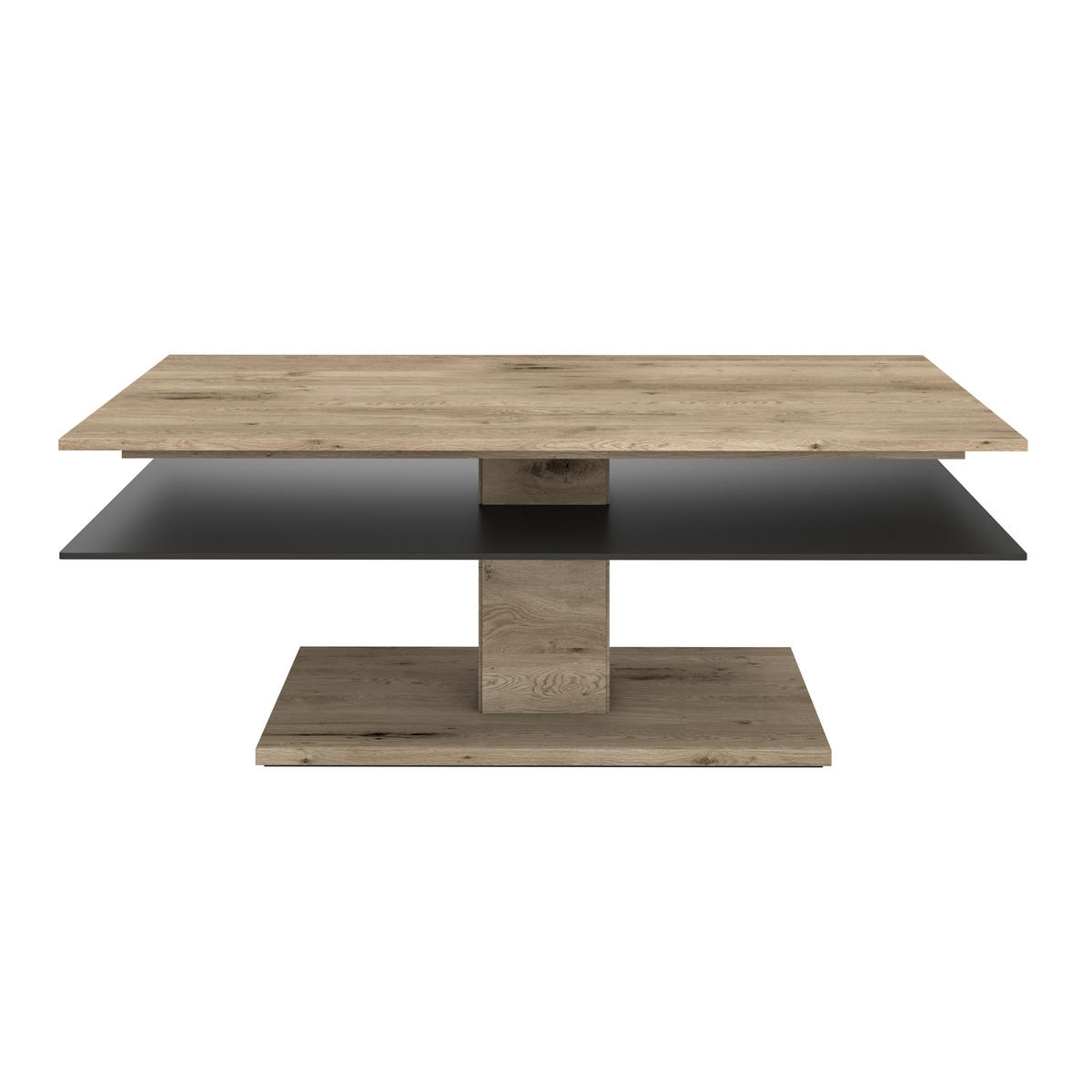 COUCHTISCH Altholz, Eiche massiv Farbglas 120/75/46 cm rechteckig Anthrazit, Eichefarben  - Eichefarben/Anthrazit, Design, Glas/Holz (120/75/46cm) - Voglauer