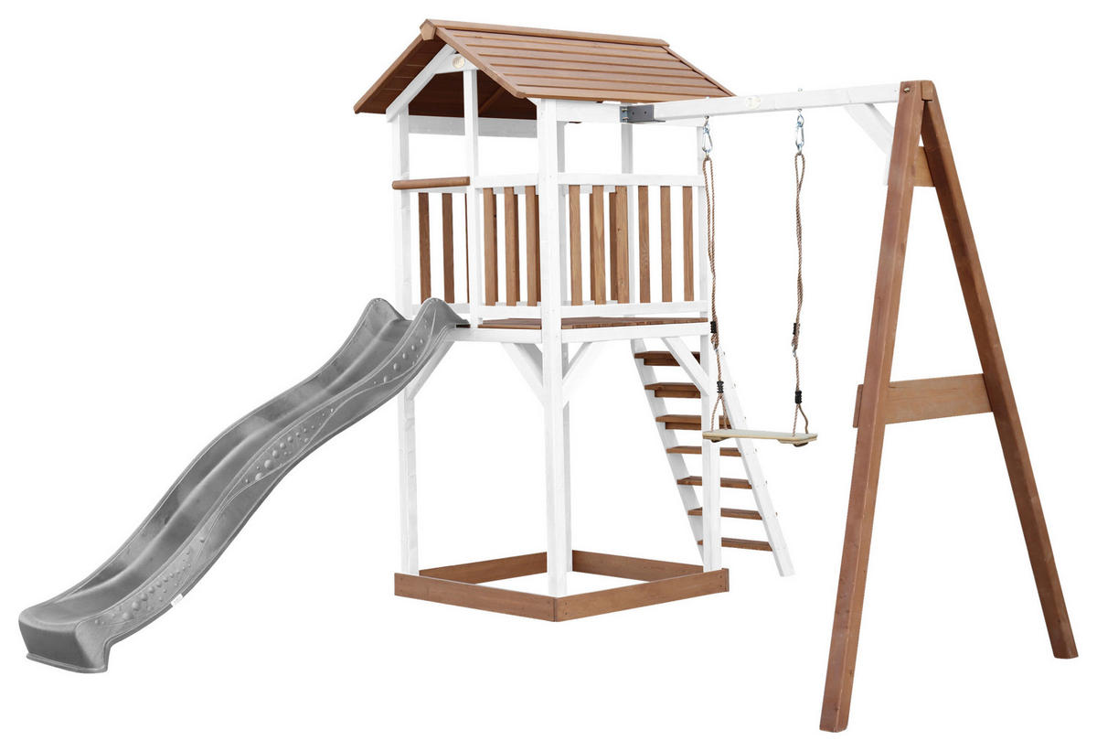 SPIELTURM 283,6/241,9/349 cm  - Weiss/Braun, Konventionell, Holz/Kunststoff (283,6/241,9/349cm)