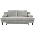 SCHLAFSOFA mit Liegefunktion, Schlafen auf Sitzhöhe, Rücken echt Webstoff Hellgrau - Hellgrau/Schwarz, KONVENTIONELL, Holz/Kunststoff (199/88/88cm) - Carryhome