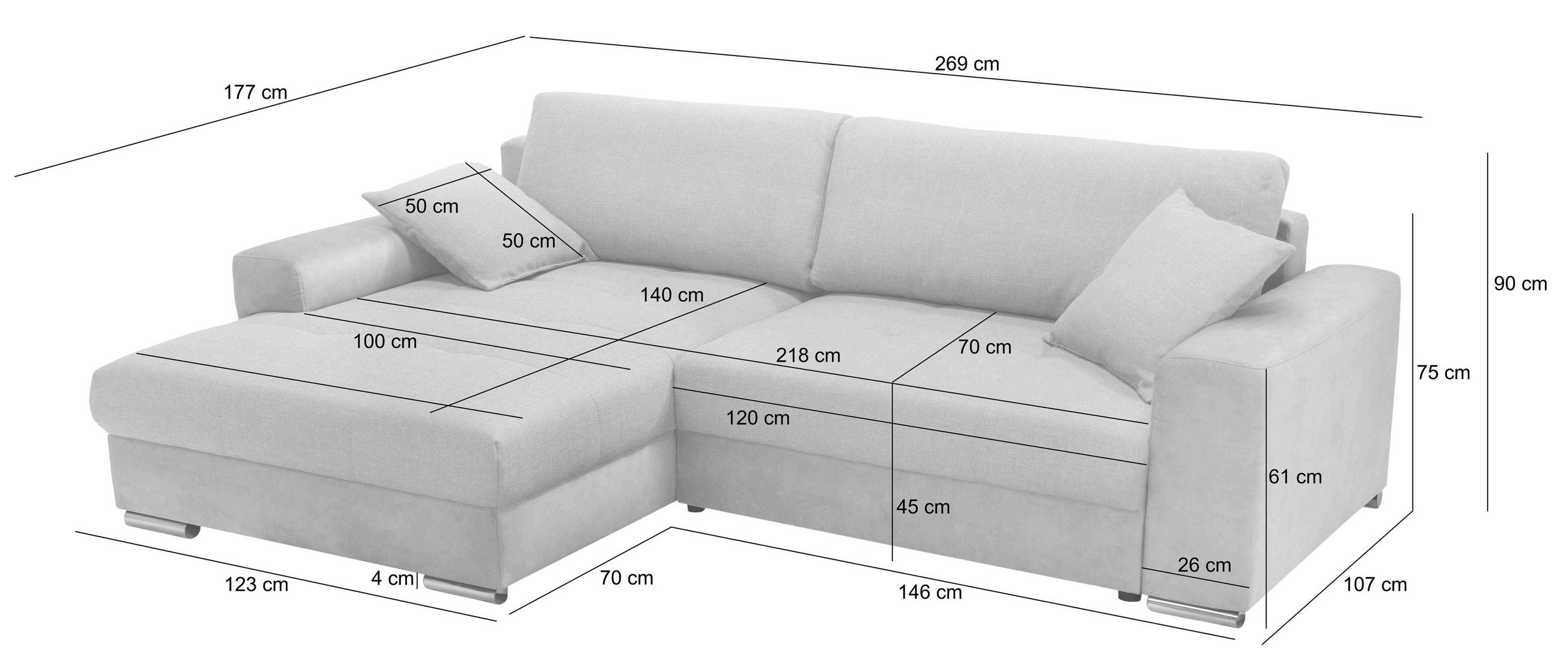 Thumbnail - Livetastic Ecksofa Larnaca, Anthrazit, Textil, 3-Sitzer, Füllung: Schaumstoff, Schaumstoffflocken,Schaumstoff, Schaumsto...