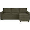 ECKSOFA Waldgrün Cord  - Waldgrün/Schwarz, KONVENTIONELL, Kunststoff/Textil (218/155cm) - Ti'me