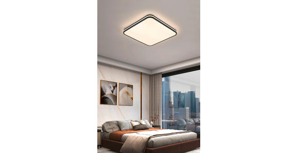 LED-DECKENLEUCHTE 43/43/5,5 cm - Schwarz/Weiß, Basics, Kunststoff/Metall (43/43/5,5cm) - Novel