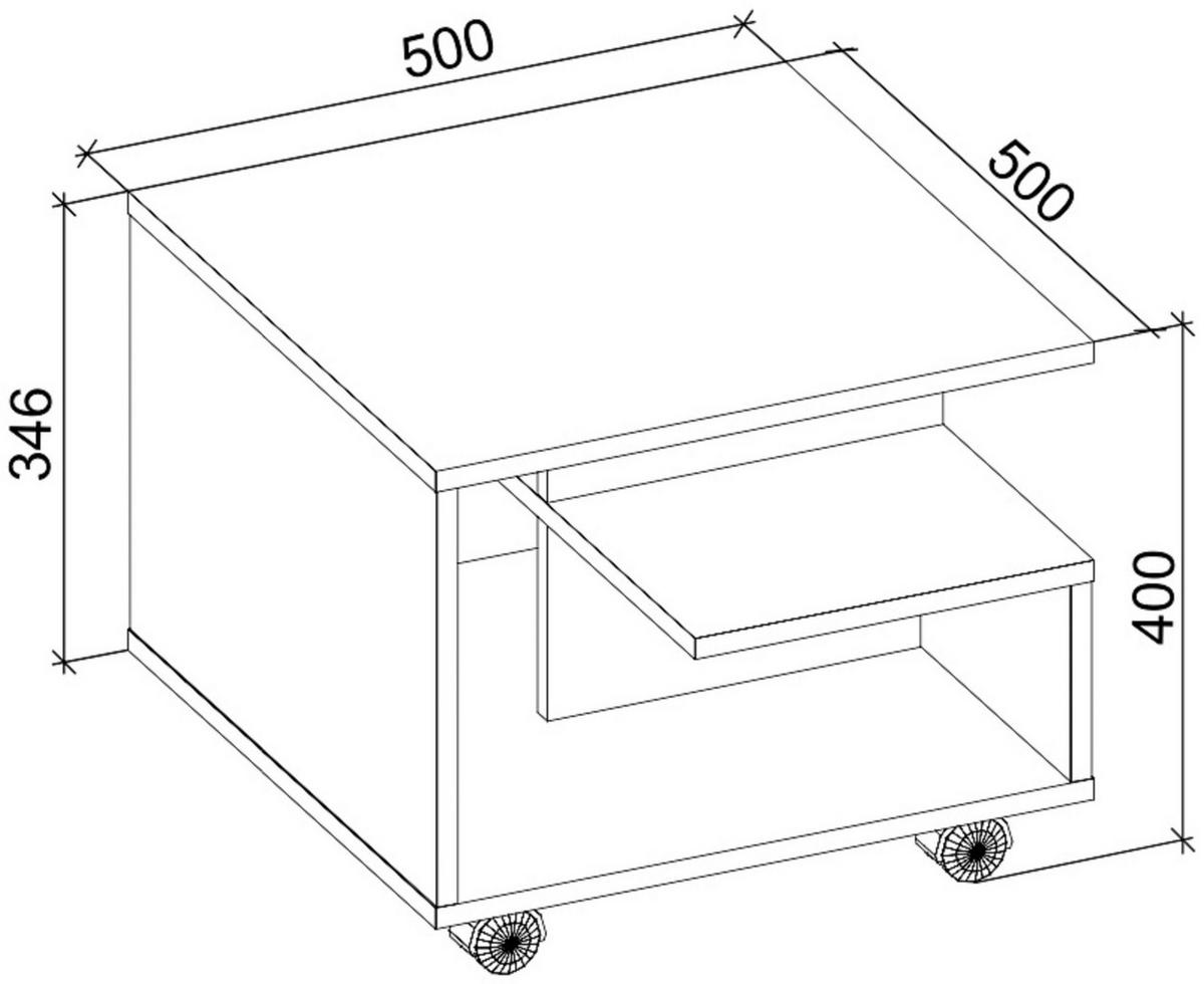 COUCHTISCH Stango 50/50/40 cm quadratisch Honigeiche  - Honigeiche, Design, Holzwerkstoff/Kunststoff (50/50/40cm) - MID.YOU