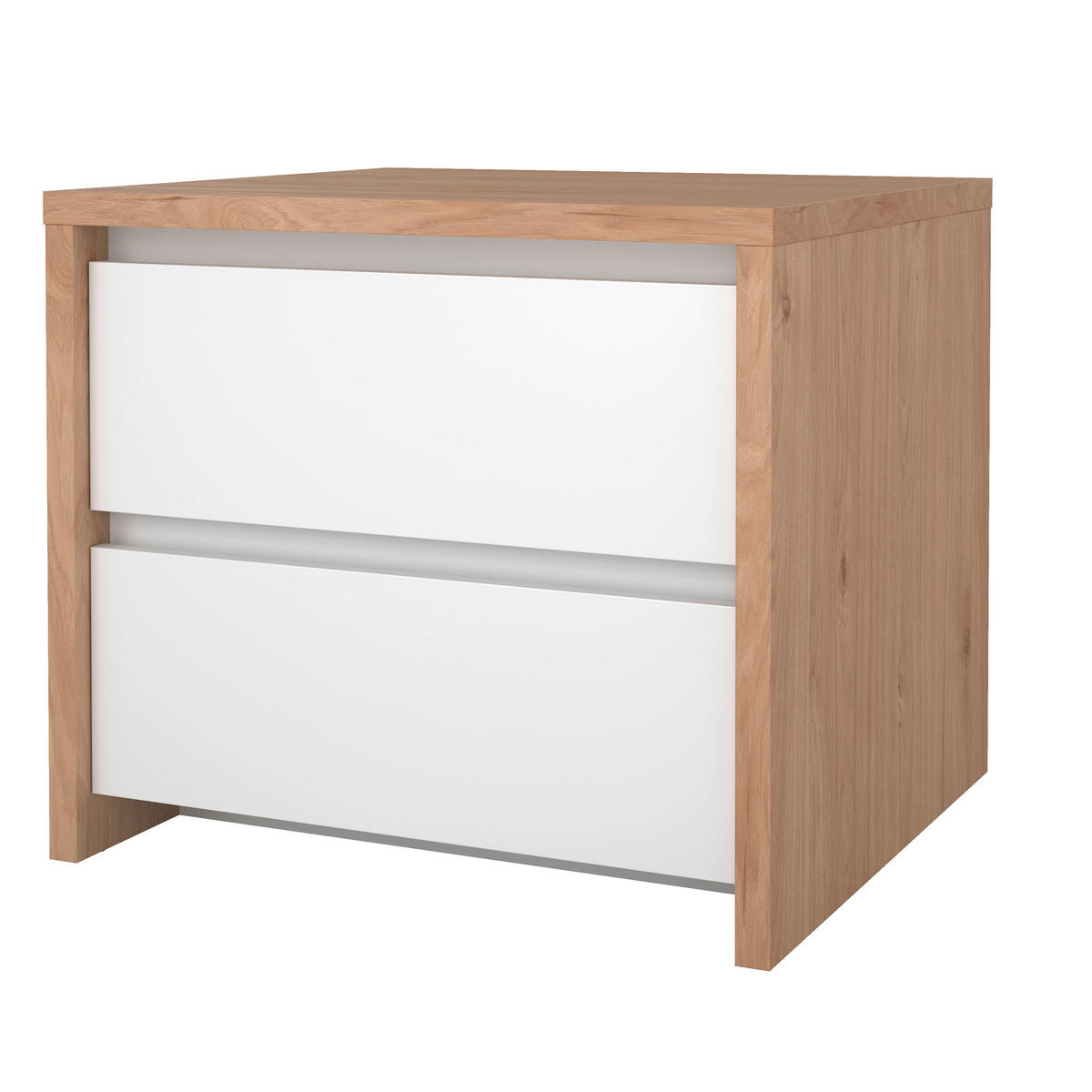 NOPTIERĂ in alb, culoare lemn stejar  - alb/culoare lemn stejar, Konventionell, material pe bază de lemn (52/45/48cm) - Boxxx