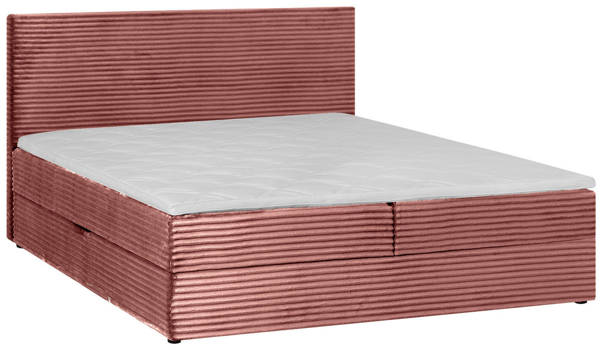 BOXBETT 140/200 cm  in Altrosa  - Schwarz/Altrosa, Trend, Kunststoff/Textil (140/200cm) - Boxxx