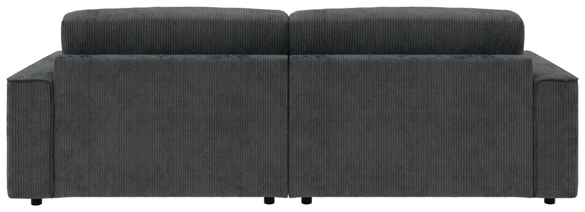 ECKSOFA CHANCE Dunkelgrau Cord  - Dunkelgrau/Schwarz, MODERN, Kunststoff/Textil (265/164cm) - Trendmanufaktur