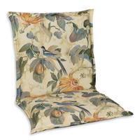 SESSELAUFLAGE Floral  - Sandfarben/Blau, Basics, Textil (50/9/100cm)