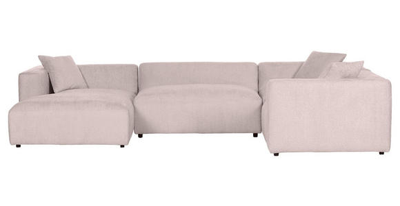 WOHNLANDSCHAFT  in Chenille Rosa  - Schwarz/Rosa, MODERN, Kunststoff/Textil (178/356/225cm) - Carryhome