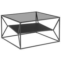KONFERENČNÝ STOLÍK, sivá, čierna, kov, sklo, 75/75/43 cm - čierna/sivá, Design, kov/sklo (75/75/43cm) - Carryhome