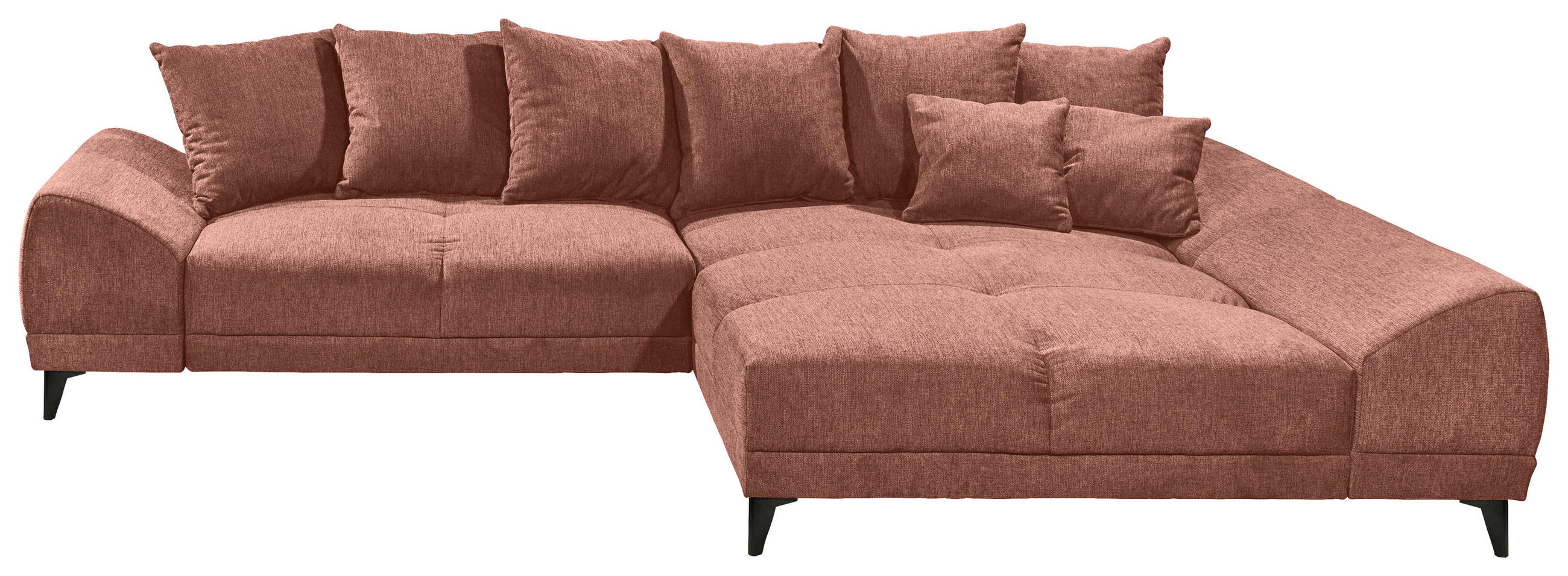 HÖRNSOFFA i vävt tyg rosa  - svart/rosa, Klassisk, textil/plast (310/185cm) - MID.YOU