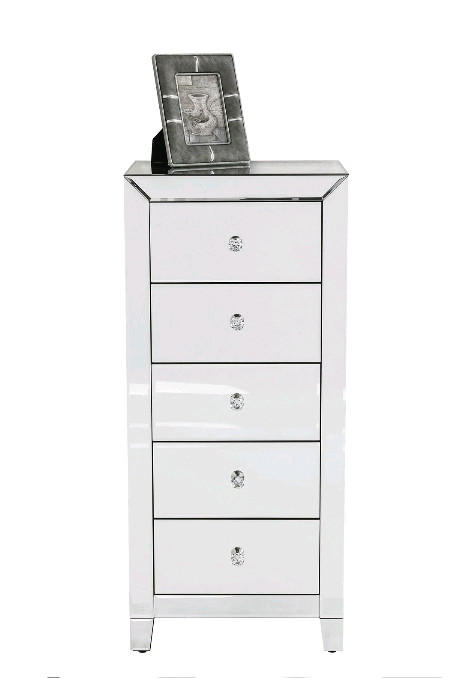 KOMMODE  in 49/110/41 cm  - Klar/Weiß, Design, Glas/Holzwerkstoff (49/110/41cm) - Kare-Design