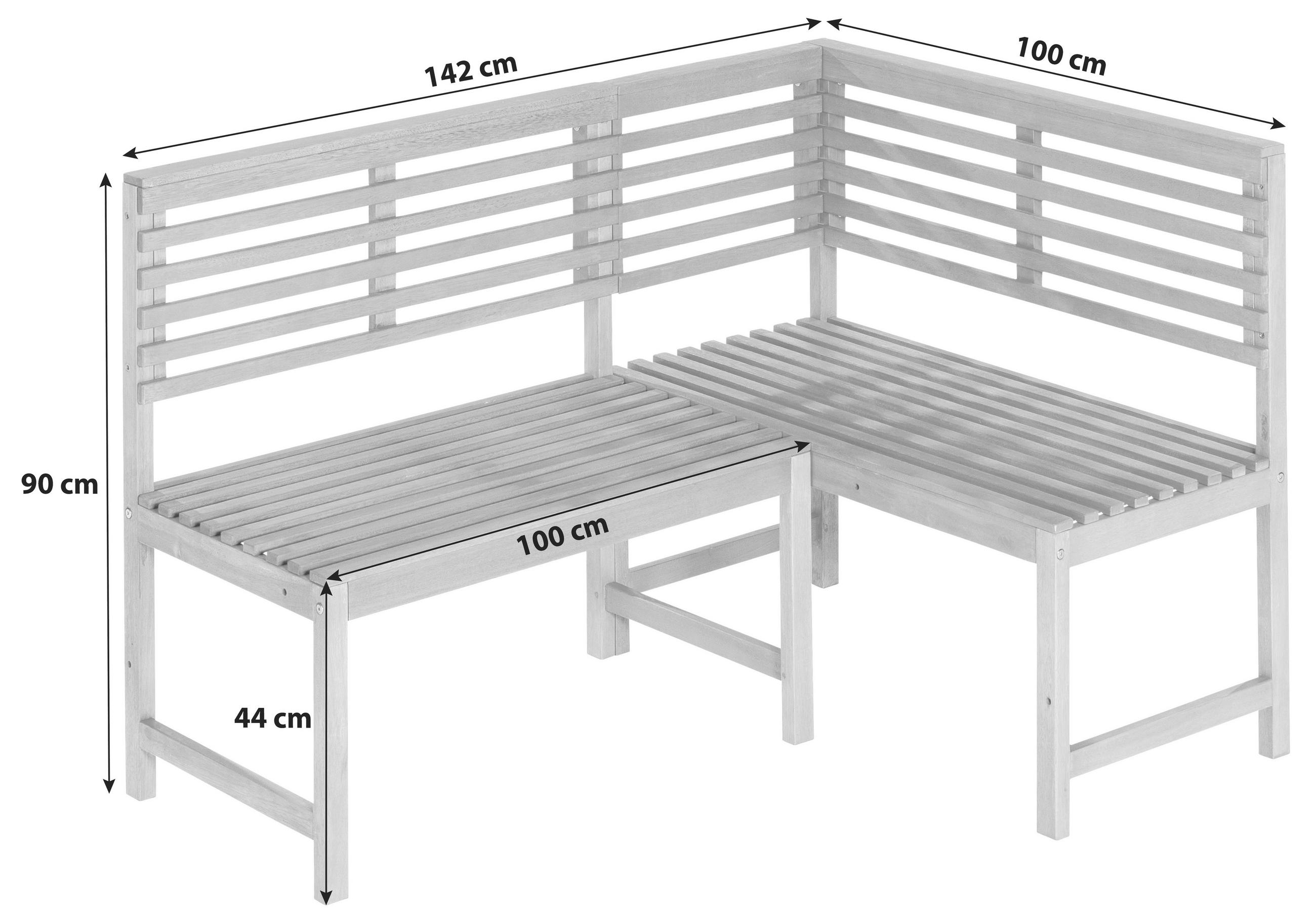 GARTENECKBANK  - Naturfarben, KONVENTIONELL, Holz (142/100cm) - Gardenson