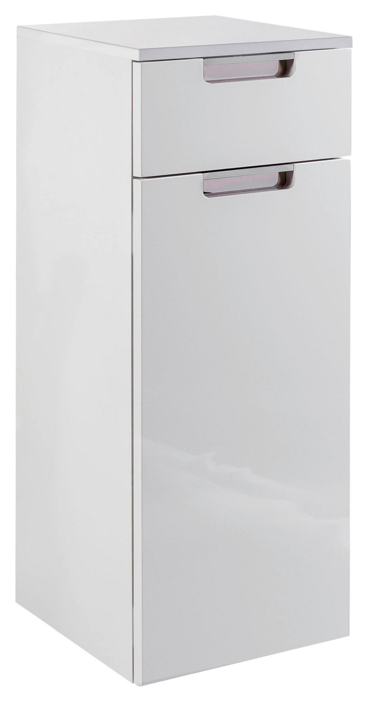UNTERSCHRANK   - Chromfarben/Weiß, MODERN, Holzwerkstoff/Metall (33,0/88,5cm) - MID.YOU