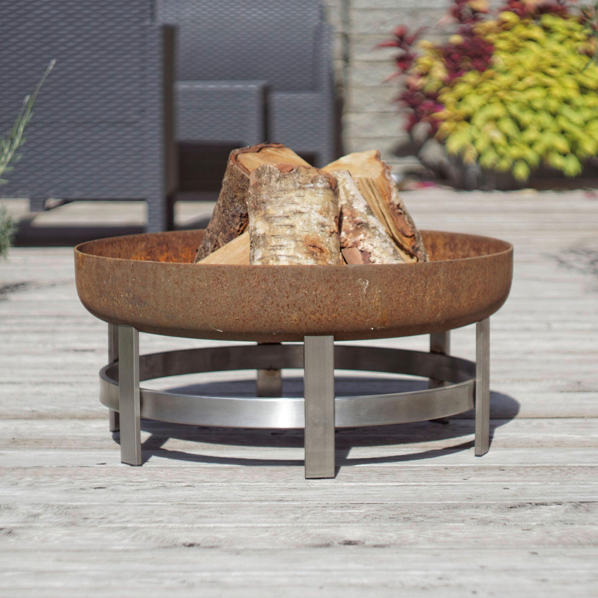 FEUERSCHALE SVENSKAV FLAME XXL 2520  - Edelstahlfarben/Rostfarben, Basics, Metall (63/63/28cm)