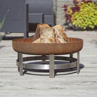 FEUERSCHALE SVENSKAV FLAME XXL 2520  - Edelstahlfarben/Rostfarben, Basics, Metall (63/63/28cm) - Ambia Garden