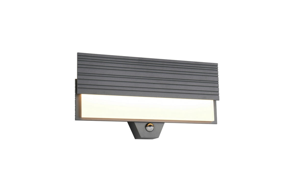 AUßENWANDLEUCHTE   - Anthrazit/Weiß, Design, Kunststoff/Metall (20,5/40/6,5cm)