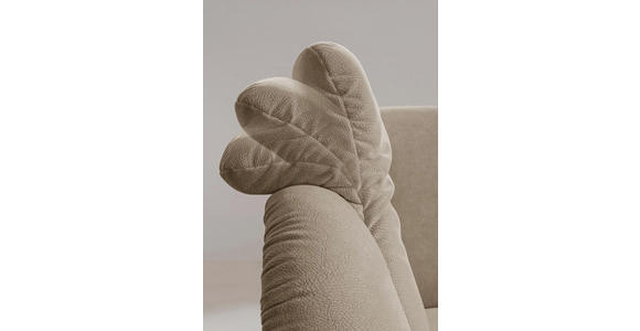 WOHNLANDSCHAFT Sandfarben beflockt - Sandfarben/Schwarz, KONVENTIONELL, Kunststoff/Textil (225/180cm) - Cantus