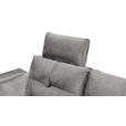 ECKSOFA  in Mikrovelours Hellgrau  - Hellgrau/Schwarz, KONVENTIONELL, Kunststoff/Textil (275/170cm) - Carryhome