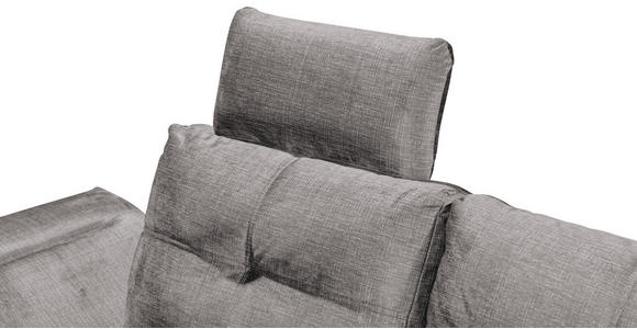 ECKSOFA  in Mikrovelours Hellgrau  - Hellgrau/Schwarz, KONVENTIONELL, Kunststoff/Textil (275/170cm) - Carryhome