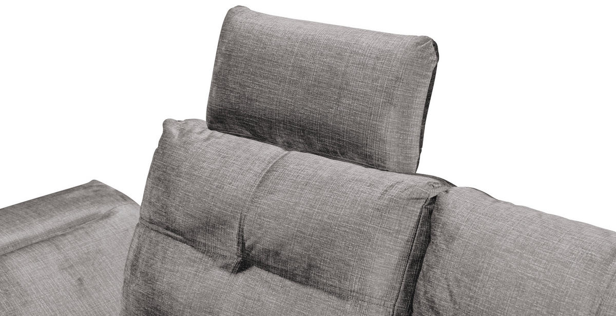 ECKSOFA in Mikrovelours Hellgrau  - Hellgrau/Schwarz, Konventionell, Kunststoff/Textil (275/170cm) - Carryhome