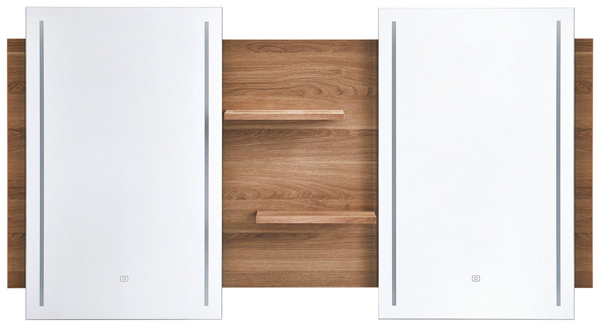 BADEZIMMERSPIEGEL 150/80/14,1 cm  - Eichefarben, Design, Glas/Holzwerkstoff (150/80/14,1cm) - Novel