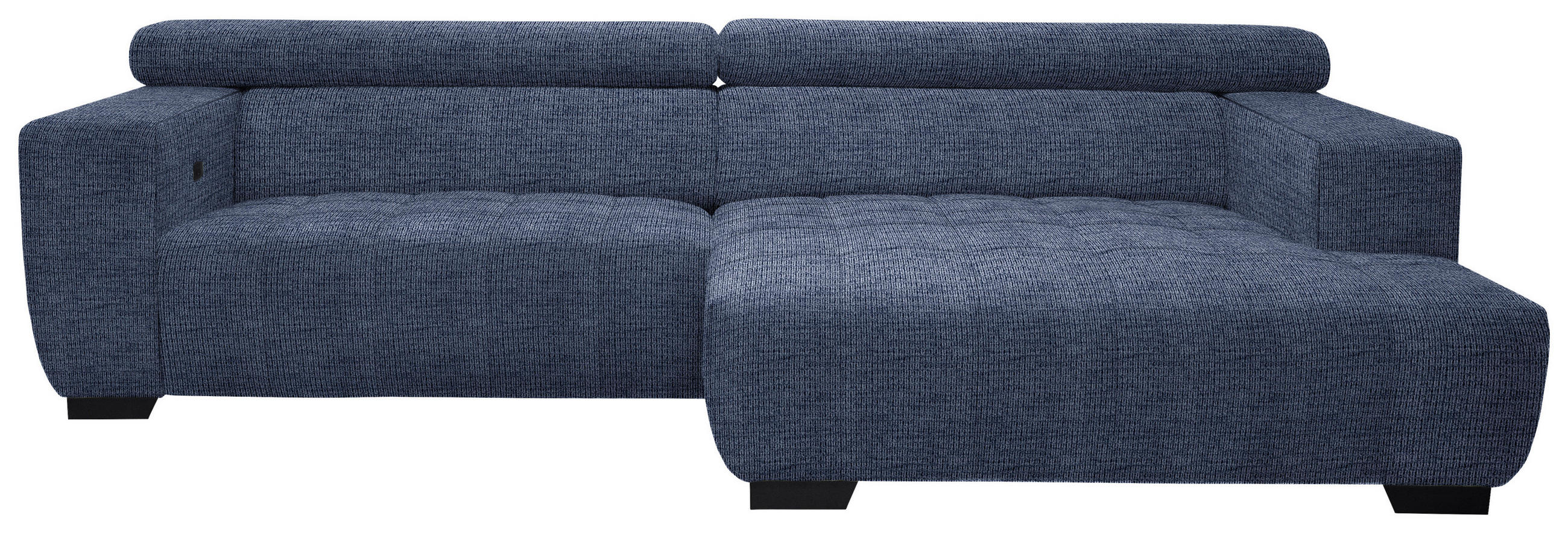 ECKSOFA  in Webstoff Dunkelblau  279/182 cm  - Schwarz/Dunkelblau, KONVENTIONELL, Textil/Metall (279/182cm) - Hom`in